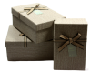 Zestaw 3 pudełek prezentowych (brąz z kokardką) 1603