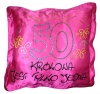 Poduszka malowana "50 lat królowa jest tylko jedna" różowa