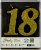 Świeczka urodzinowa "18" (złoty brokat) BF0071