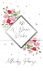 Karnet LUX-66 "W Dniu Ślubu, Młodej Parze" (różowe kwiaty, wstążka)