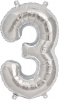 Balon cyfra srebrna - 3
