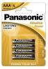 Baterie Alkaliczne Panasonic AAA-R03 (cienkie paluszki) - 4szt.